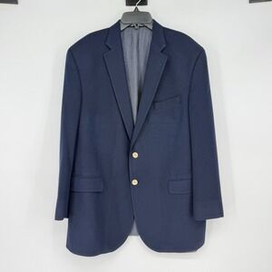 Jack Victor Blazer 43R Blue Wool Bamboo Sport Coat Made Canada